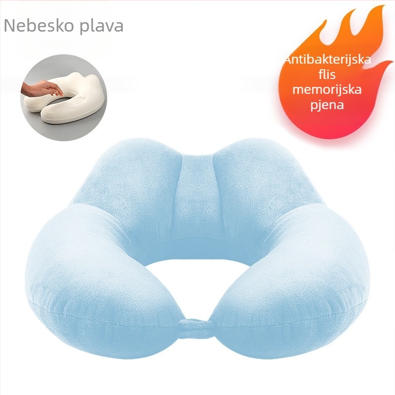 Baimei U-oblični putni jastuk za odrasle – punilo poliuretan, jezgra Crystal Velvet, navlaka od 100% flanelа, moderni minimalistički stil