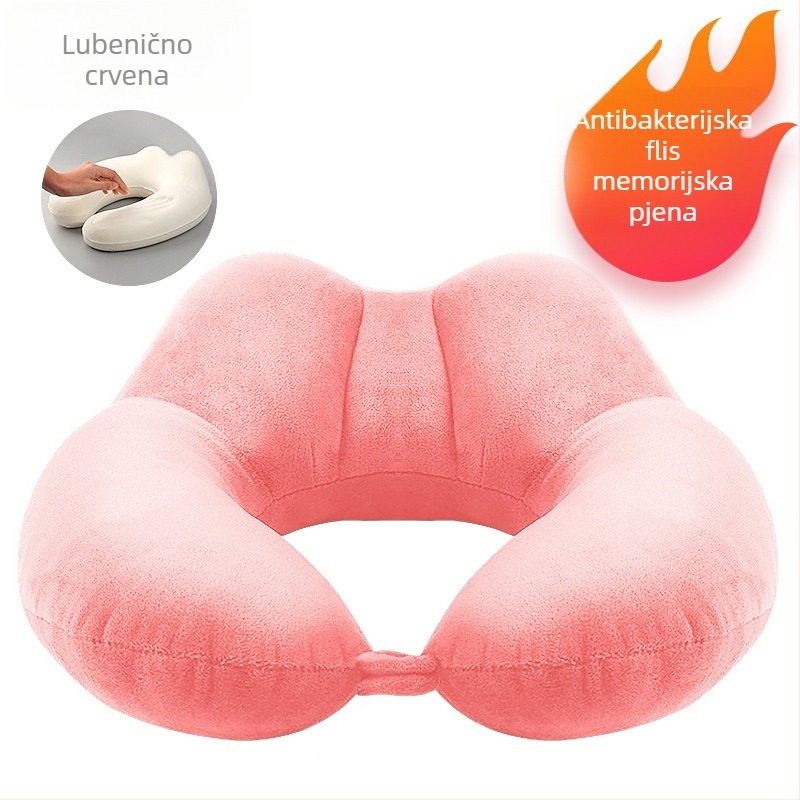 Baimei U-oblični putni jastuk za odrasle – punilo poliuretan, jezgra Crystal Velvet, navlaka od 100% flanelа, moderni minimalistički stil