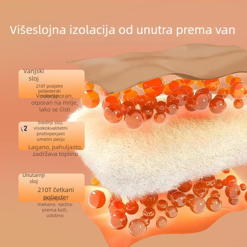 Vanjska kamperska spavaća vreća, punilo: imitacija pamuka perja, podstava: čisti pamuk, tkanina: 210T, konstrukcija: kuvertni oblik, težina: 2,2 kg