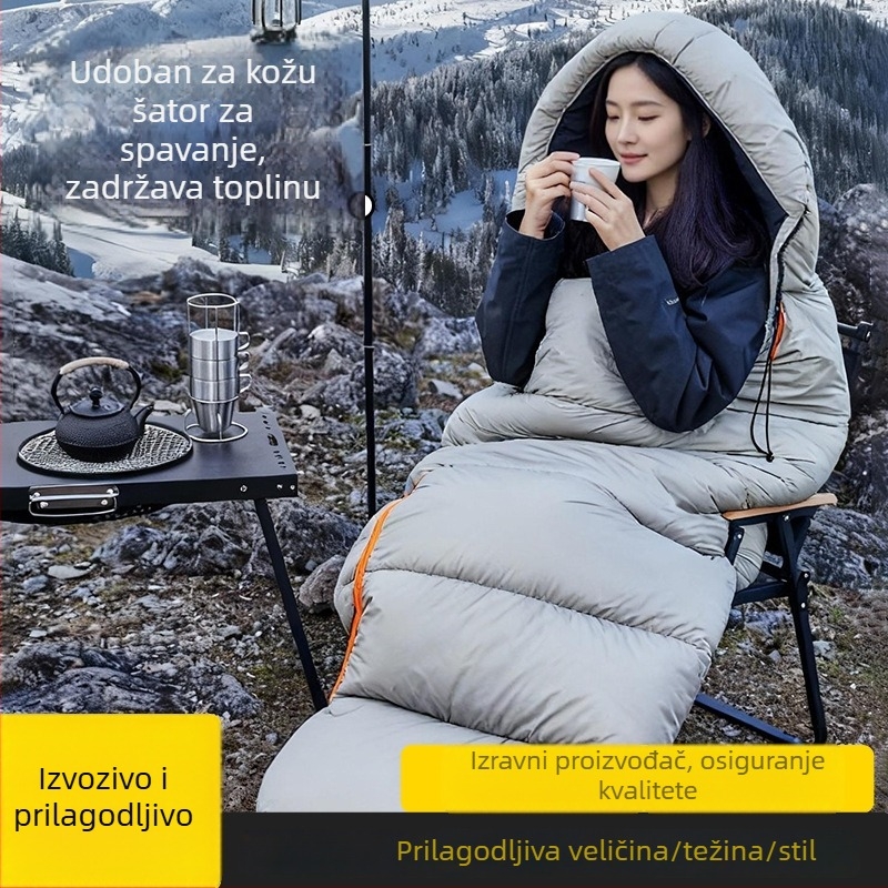 Spavaća vreća za odrasle, muumi stil, punjenje od spun cotton, tkanina peach skin, težina 700 g