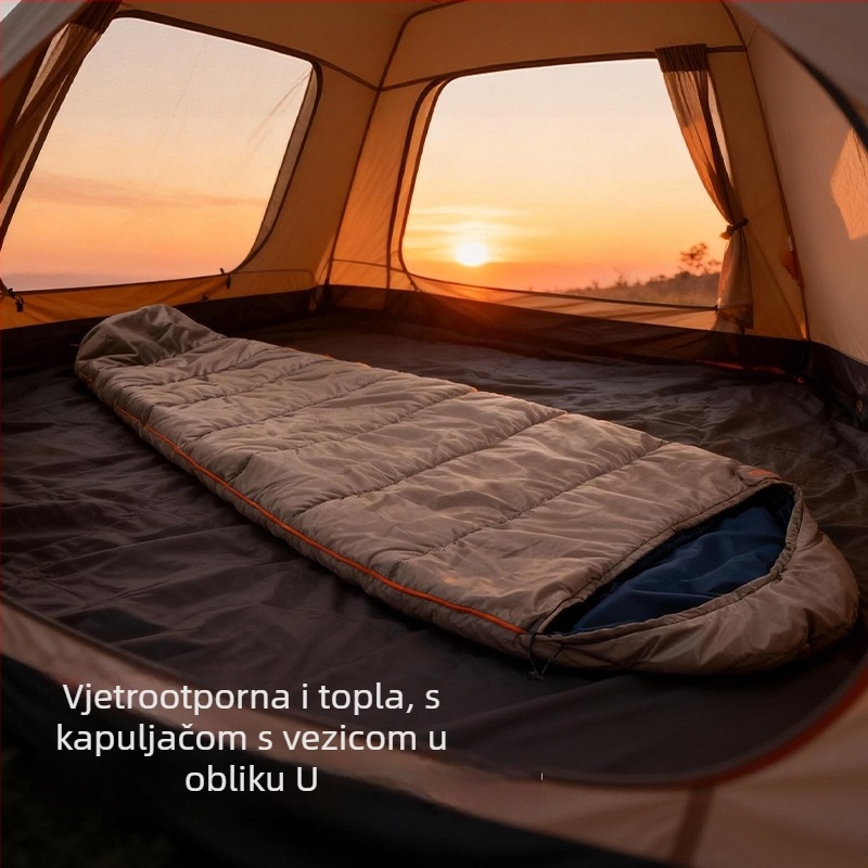 Spavaća vreća za odrasle, muumi stil, punjenje od spun cotton, tkanina peach skin, težina 700 g
