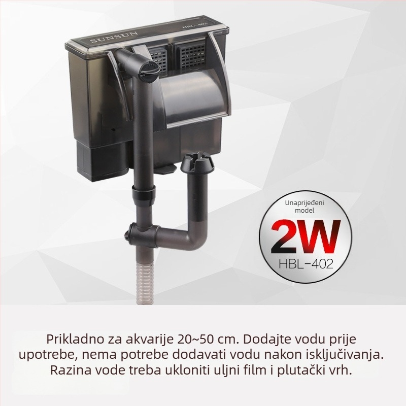 Filter na zidu s vodopadom, trostruki u jednom, externi aerator za akvarij – plastična konstrukcija (Plastična; Externi; Trostruki; Vodopad)
