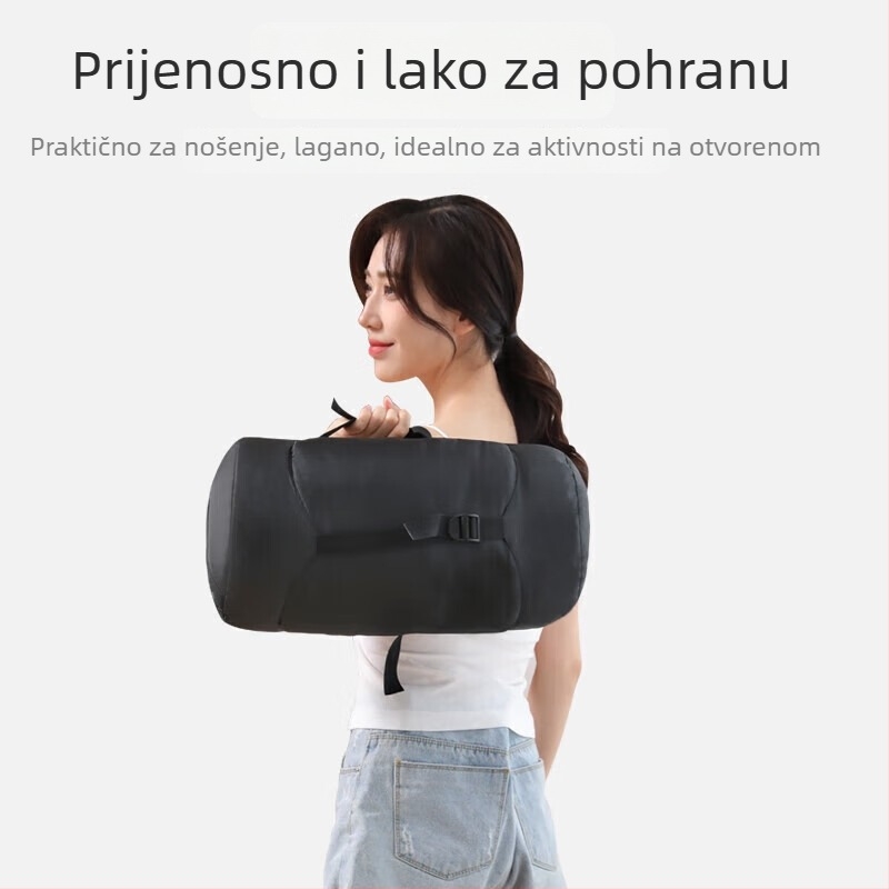 Spavaća vreća za odrasle za kampiranje s punilom od pernog velura, podstava pongee, tkanina najlon, konstrukcija u obliku omota, težina 1,6 kg