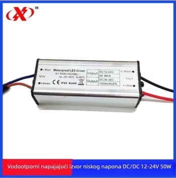 DC-DC boost napajanje za niskonaponske solarne ulične rasvjetu, IP66 vodootporno, 50W, ulaz 12–24V, vanjski montiranje