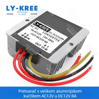 Regulirani napajajući modul AC12V na DC12V za nadzor (Izlaz 12V, Struja 5–10A, Ulaz 10–28V, Snaga 60–120W, IP67)