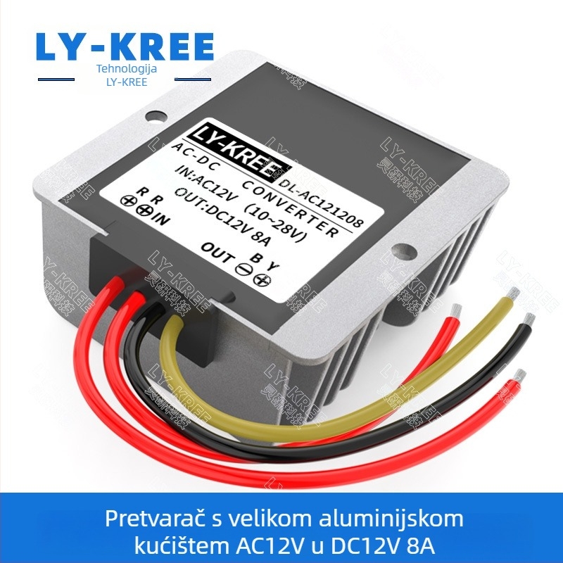 Regulirani napajajući modul AC12V na DC12V za nadzor (Izlaz 12V, Struja 5–10A, Ulaz 10–28V, Snaga 60–120W, IP67)