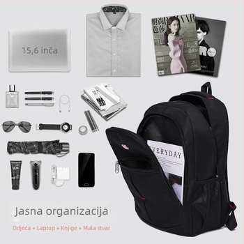 Torba za laptop za poslovno putovanje – 36–55L, Oxford platno, prozračna i vodootporna, ramena s zračnim jastukom