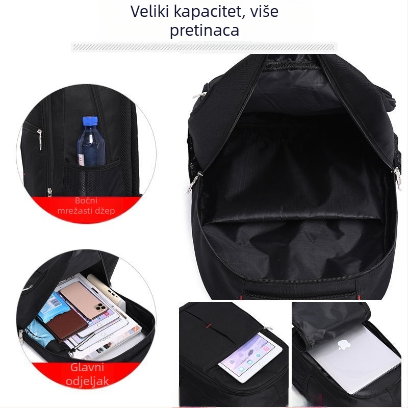 Torba za laptop za poslovno putovanje – 36–55L, Oxford platno, prozračna i vodootporna, ramena s zračnim jastukom