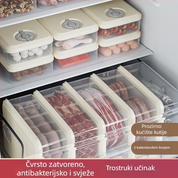 Kutija za skladištenje za hladnjak i zamrzivač – plast za hranu, zatvorena, antibakterijska, prozirna, otporna na visoke temperature