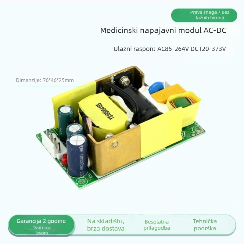 Modul napajanja s prekidačkim načinom, ulaz 100-264VAC/DC, izlaz 3.3-36V, struja 0-1.6A, nazivna snaga 33-54W, učinkovitost 79-89%