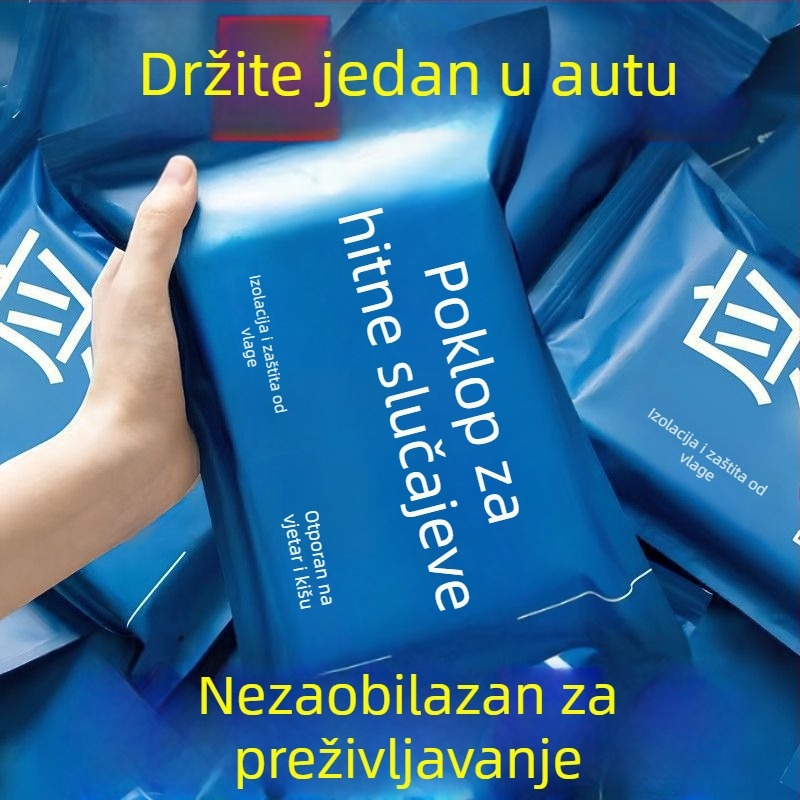 Vanjska deka za preživljavanje s aluminijskom folijom – otporna na hladnoću, zadržava toplinu, vodonepropusna i zaštita od sunca, spašavajuća putna deka