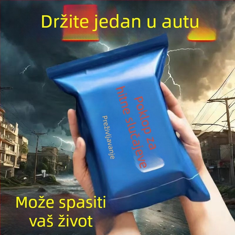 Vanjska deka za preživljavanje s aluminijskom folijom – otporna na hladnoću, zadržava toplinu, vodonepropusna i zaštita od sunca, spašavajuća putna deka