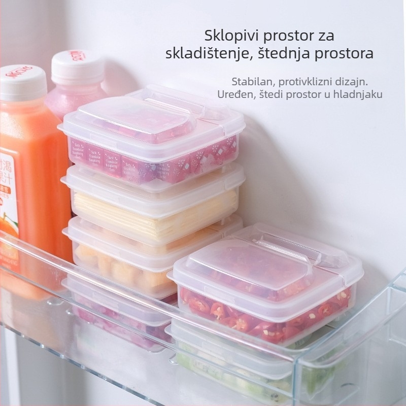 Plastična kutija za svježinu s zatvorenim flip-top poklopcem, kvadratnog oblika, sigurna za mikrovalnu, kapacitet do 300 ml