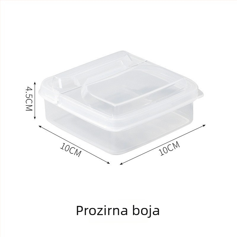 Plastična kutija za svježinu s zatvorenim flip-top poklopcem, kvadratnog oblika, sigurna za mikrovalnu, kapacitet do 300 ml