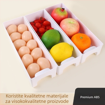 Kvadratna kutija za skladištenje u hladnjaku za jaja i voće – plastika, minimalistički organizator