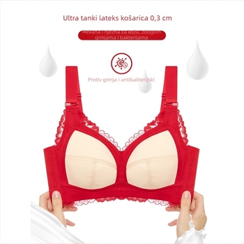 Crveno vjenčano rublje za mladenku, latex grudnjak s tankim push-upom, s punim košaricama