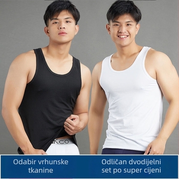 Muški bez rukava tank-top - prozračan, tijesno pristaje, poliester 90–95%, okrugli izrez, ljeto 2024