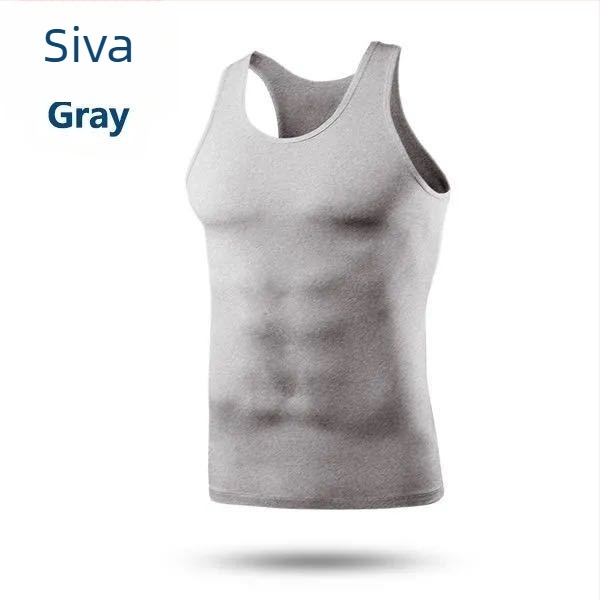 Muški bez rukava tank-top - prozračan, tijesno pristaje, poliester 90–95%, okrugli izrez, ljeto 2024