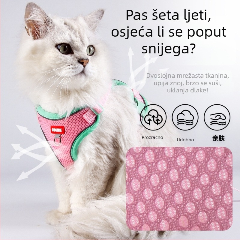 Mačji prsni kaiš s povodcem – vanjska upotreba, protiv bijega, poliester, Duomao, Zhejiang