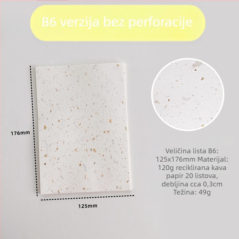 Unutarnja stranica za refill – reciklirani papir za kavu; uvoz: Ne; IP dozvola: Ne