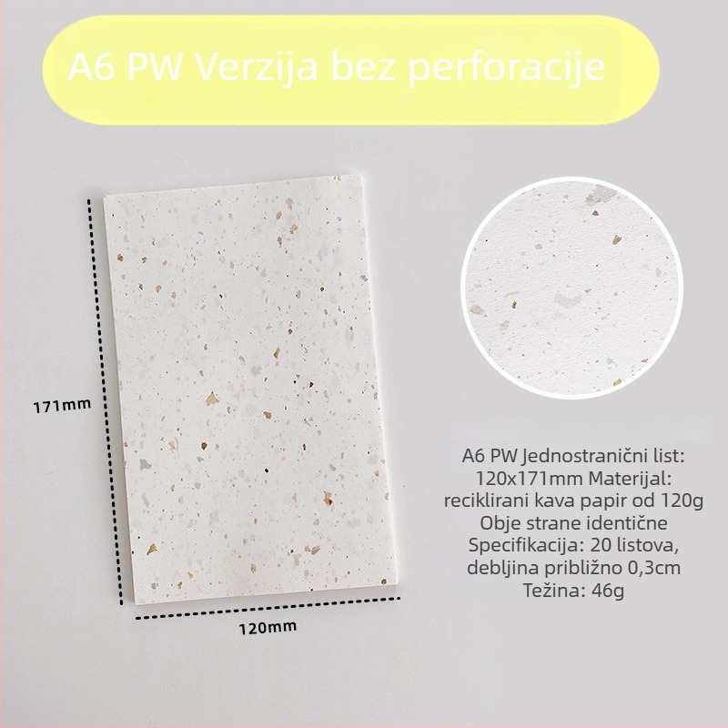 Unutarnja stranica za refill – reciklirani papir za kavu; uvoz: Ne; IP dozvola: Ne