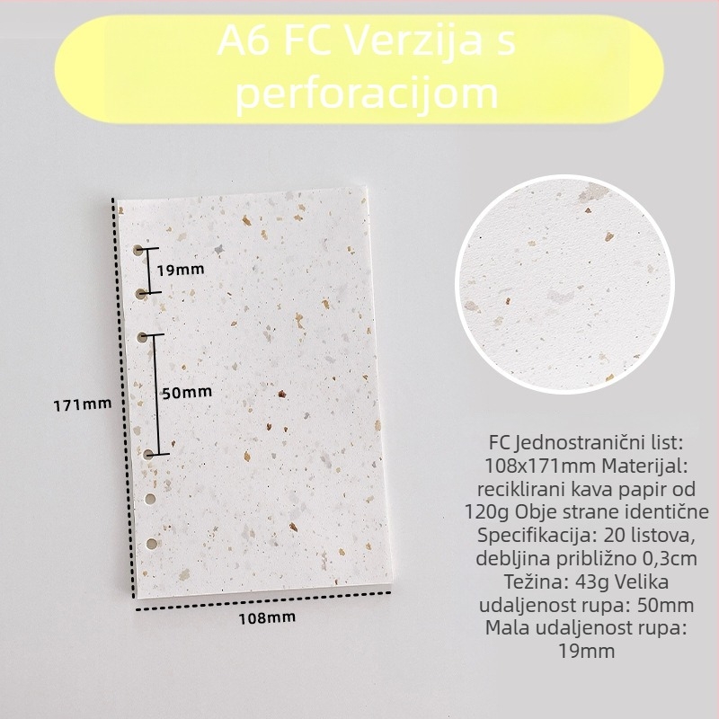 Unutarnja stranica za refill – reciklirani papir za kavu; uvoz: Ne; IP dozvola: Ne