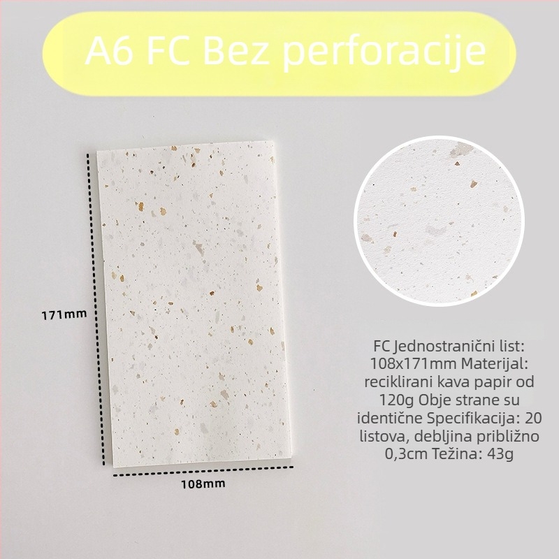 Unutarnja stranica za refill – reciklirani papir za kavu; uvoz: Ne; IP dozvola: Ne