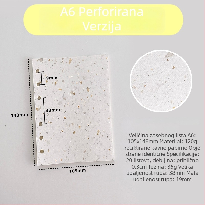 Unutarnja stranica za refill – reciklirani papir za kavu; uvoz: Ne; IP dozvola: Ne