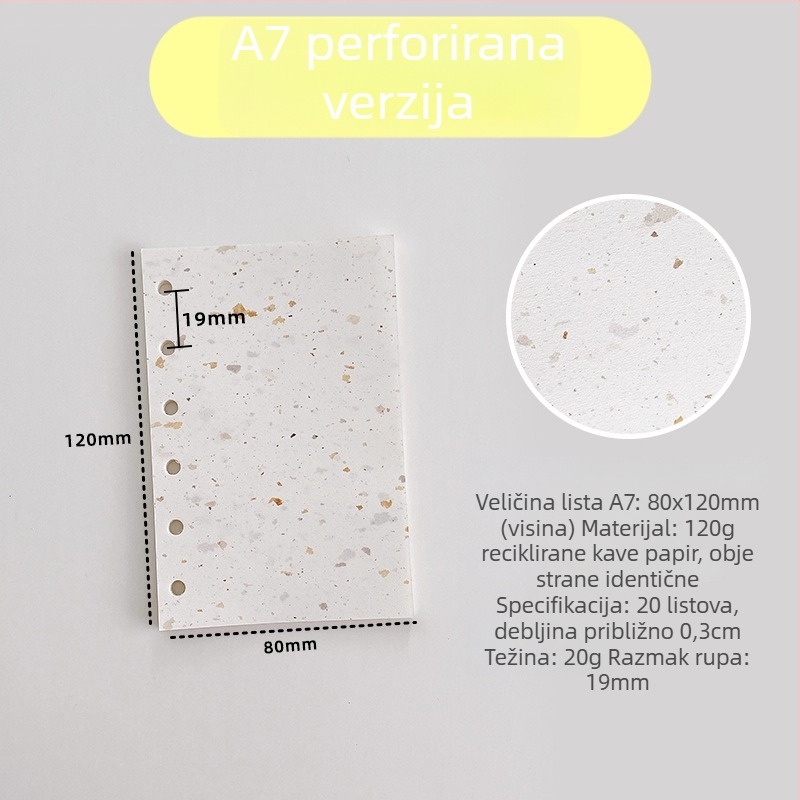 Unutarnja stranica za refill – reciklirani papir za kavu; uvoz: Ne; IP dozvola: Ne