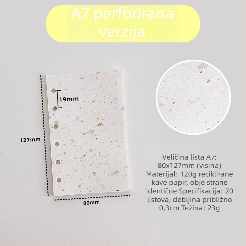 Unutarnja stranica za refill – reciklirani papir za kavu; uvoz: Ne; IP dozvola: Ne