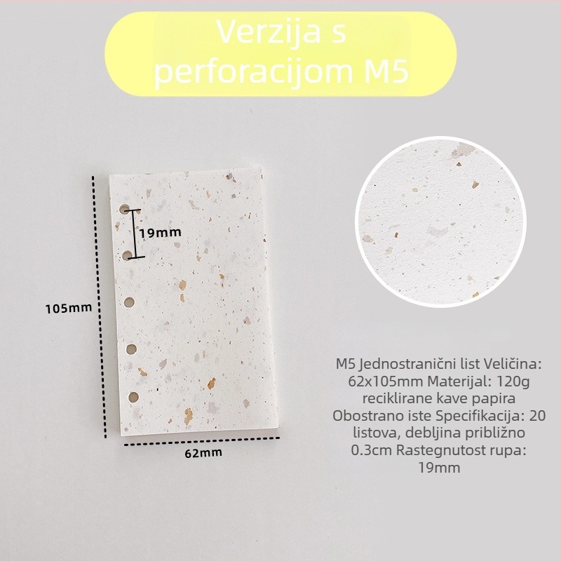 Unutarnja stranica za refill – reciklirani papir za kavu; uvoz: Ne; IP dozvola: Ne