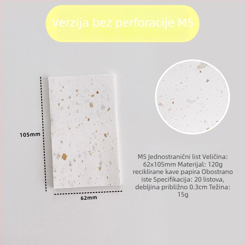 Unutarnja stranica za refill – reciklirani papir za kavu; uvoz: Ne; IP dozvola: Ne