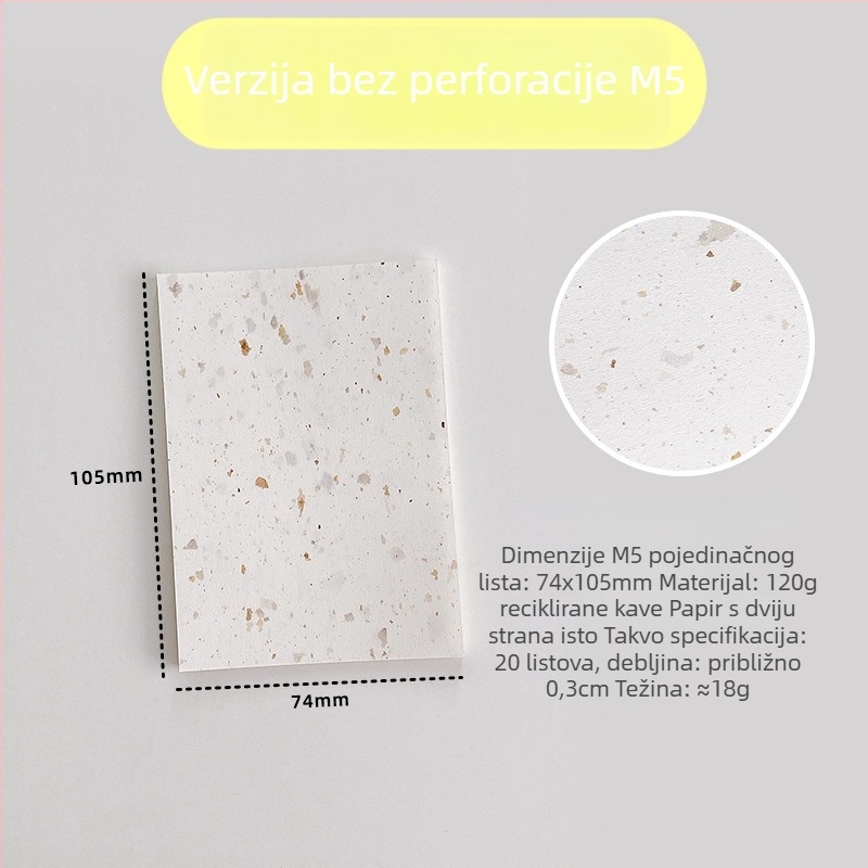 Unutarnja stranica za refill – reciklirani papir za kavu; uvoz: Ne; IP dozvola: Ne