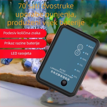 Punjavajuća dvostruko namijenjena pumpa za kisik s LED rasvjetom za ribolov, mala USB pumpa za kisik, višestruko podešavanje brzina