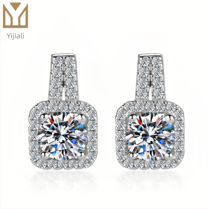 Naušnice – Geometrijski stil, bakar, mikro pavé, Značka Yijiali