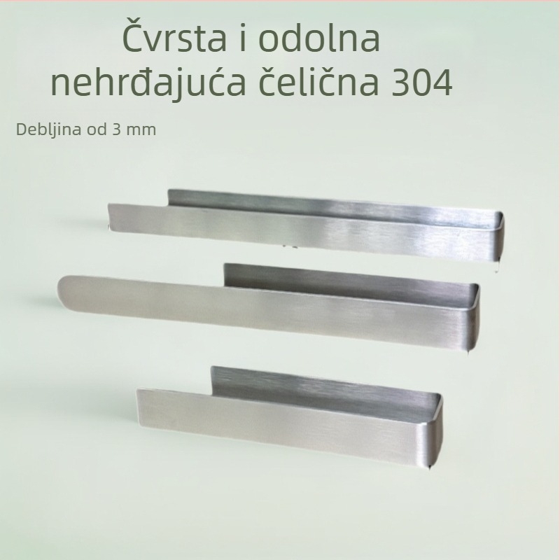 Nehrđajući čelični prsten za ručnike, brušeni završetak, 1 sloj, moderan minimalistički dizajn, maksimalno opterećenje 5