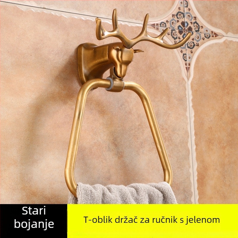 Zidni obruč za ručnike od aluminijske legure, završna obrada sprej farbom, nosivost 5 kg, stil lagani luksuz