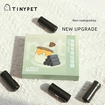 Torbe za otpad kućnih ljubimaca, s ravnim otvorom, biološki razgradive, debeli, 180 kom./kutija