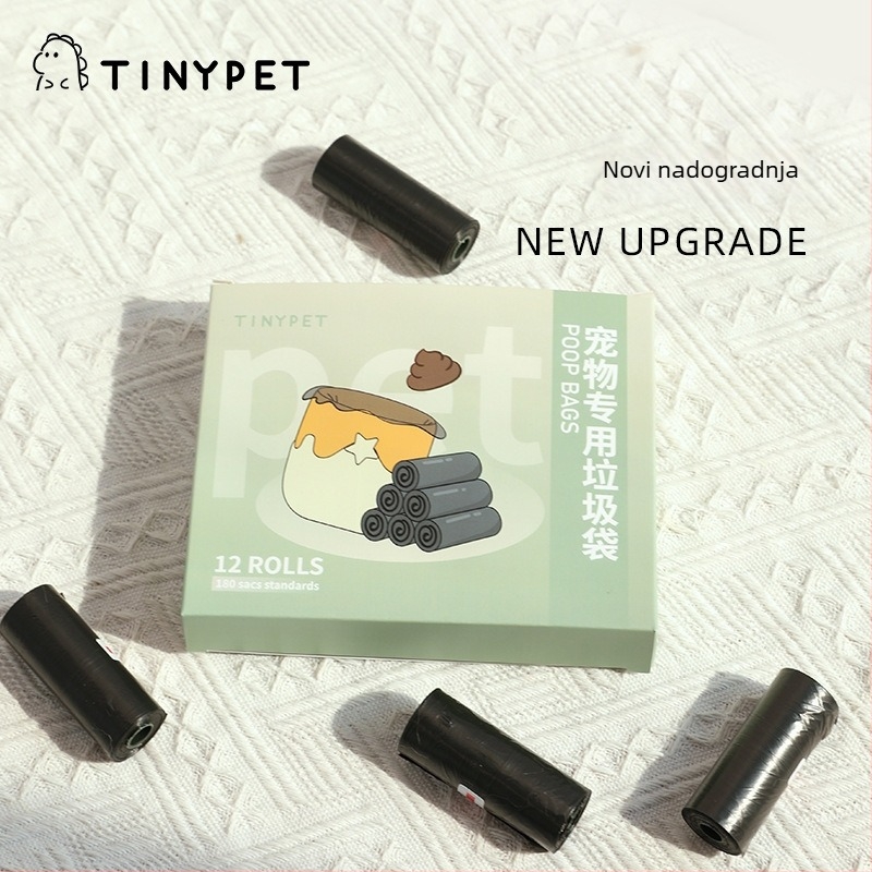 Torbe za otpad kućnih ljubimaca, s ravnim otvorom, biološki razgradive, debeli, 180 kom./kutija