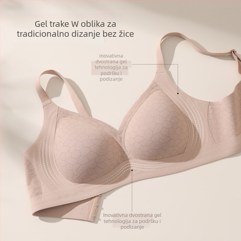 Bešivni grudnjak od najlona, 3/4 košarica, podizanje, čvrste dvostruke naramenice