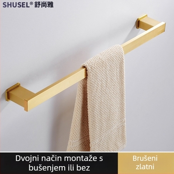 Držač za ručnike • 304 nehrđajući čelik • Anodno oksidiranje • Ugradnja bez bušenja • Nosivost 10 kg • Jednostupanjska