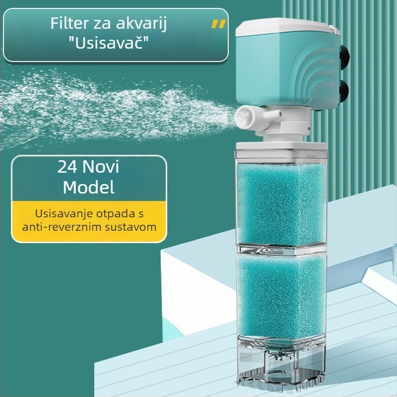 Plastični sustav kruženja filtra za akvarij s filter krpom – marka New Show, nije uvoz