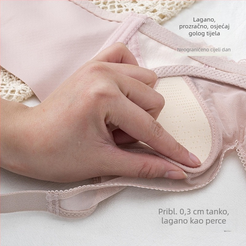 Xianuo tanak latex grudnjak za velike grudi, bez magneta i žica, čipka, šalice u obliku ušiju kunića, ženski grudnjak za ljeto