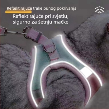 Velur reflektirajući prsluk-stil za mačke i šetnju psa – vodilica