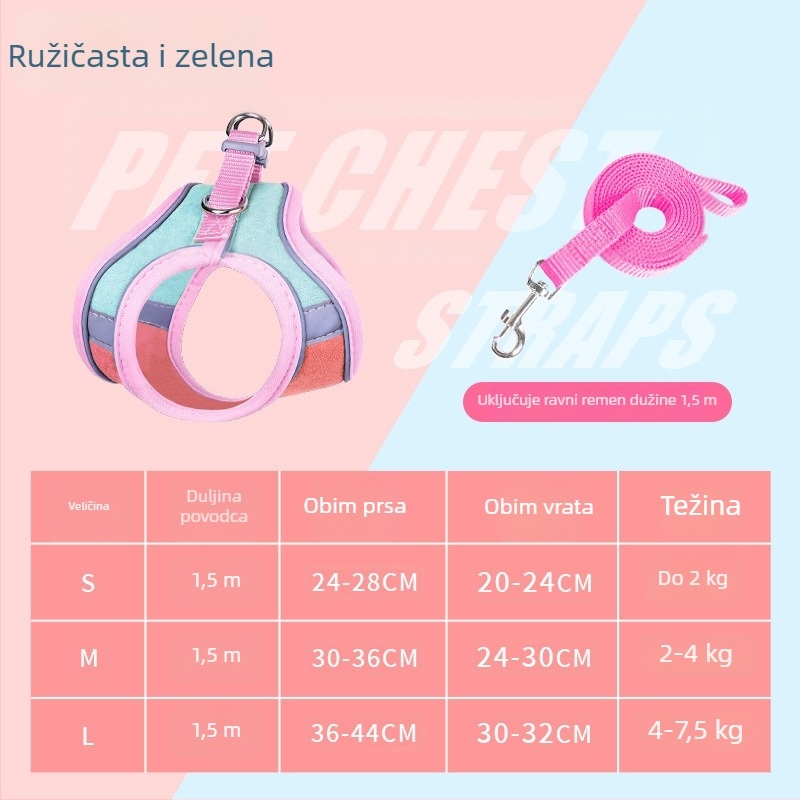 Velur reflektirajući prsluk-stil za mačke i šetnju psa – vodilica
