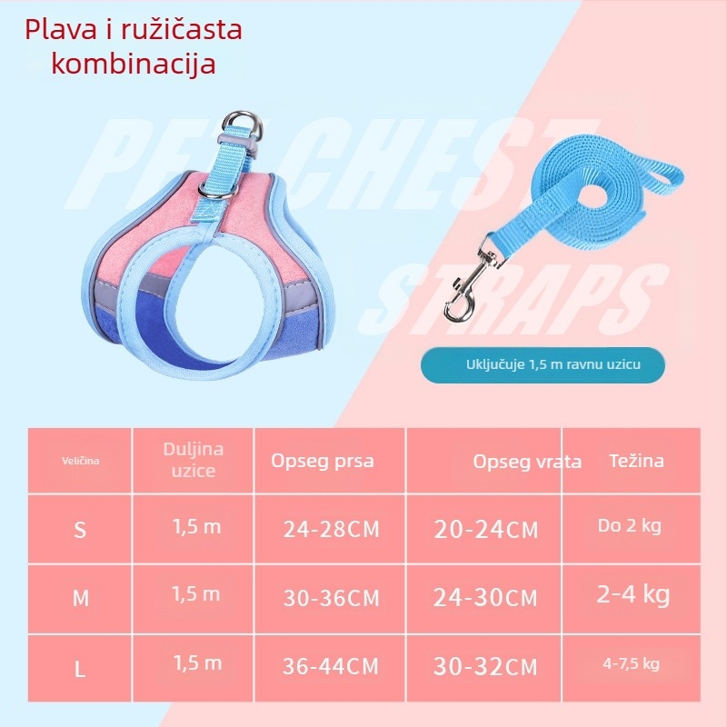 Velur reflektirajući prsluk-stil za mačke i šetnju psa – vodilica