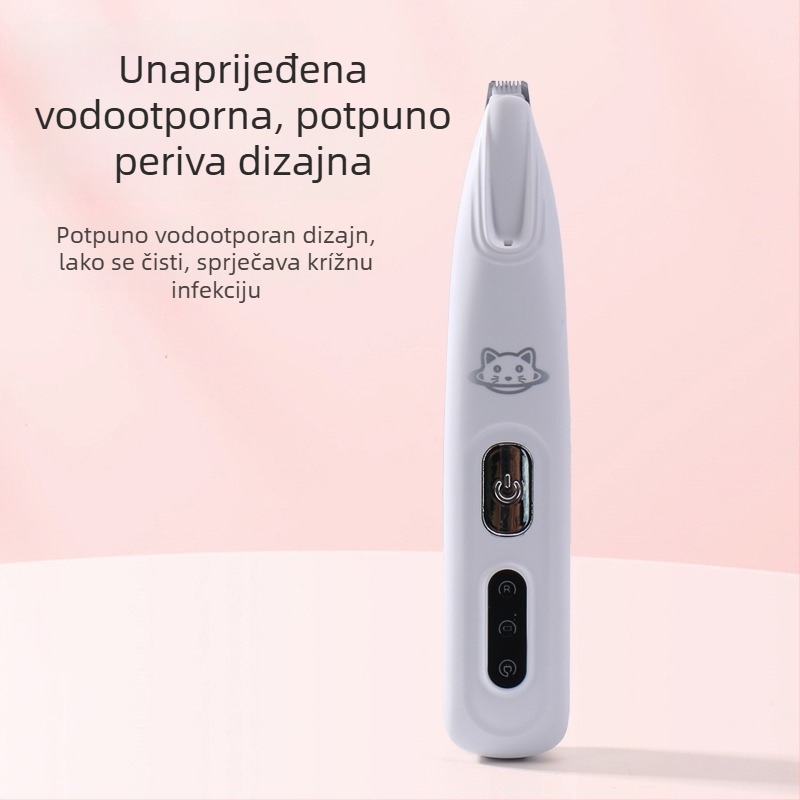 Potpuno vodootporan alat za šišanje dlake kućnih ljubimaca, bežično napajani električni trimmer za mačke i pse, alat za njegovanje šapa