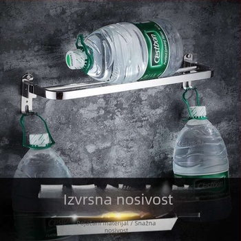 Zidni držač ručnika - nehrđajući čelik, dvostruka polica, nosivost 50 kg, precizno poliranje, lagani luksuz