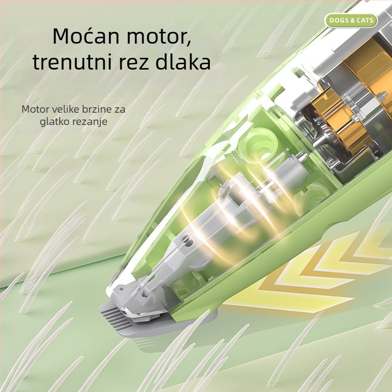 Električni kliper za kućne ljubimce, za pse i mačke, siguran, tih, LED svjetlo, ABS kućište