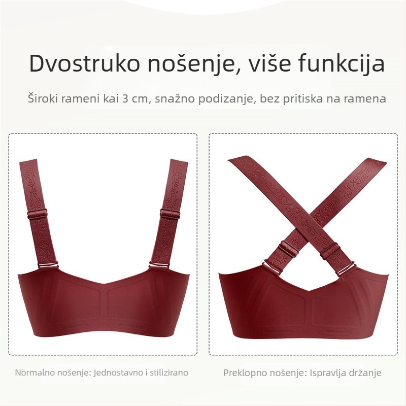 Push-Up grudnjak s prednjim zatvaranjem, bez žica, podesiv, 3/4 košarice, tanko oblikovane košarice